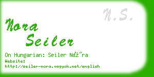 nora seiler business card